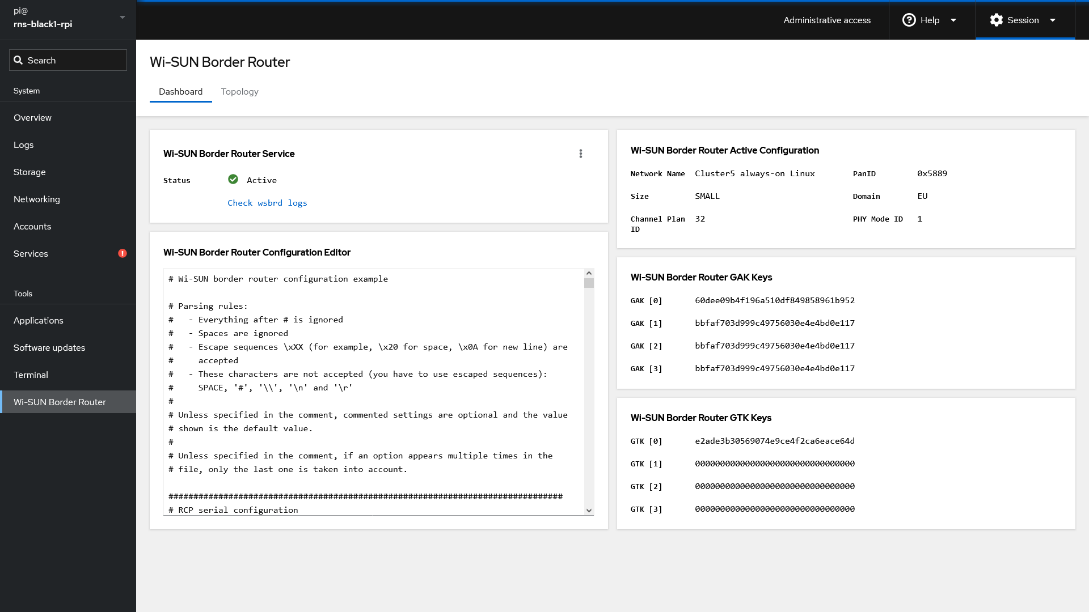 Wi-SUN Border Router GUI