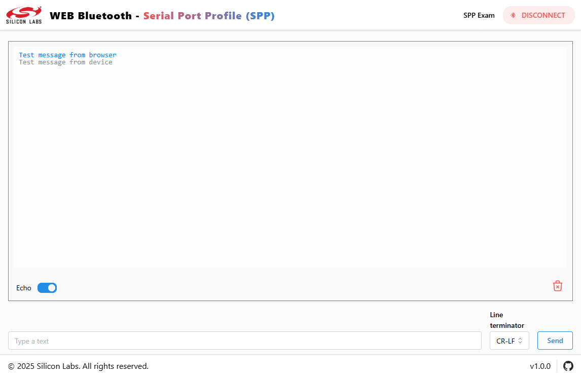 Web Bluetooth - Serial Port Profile (SPP) Example