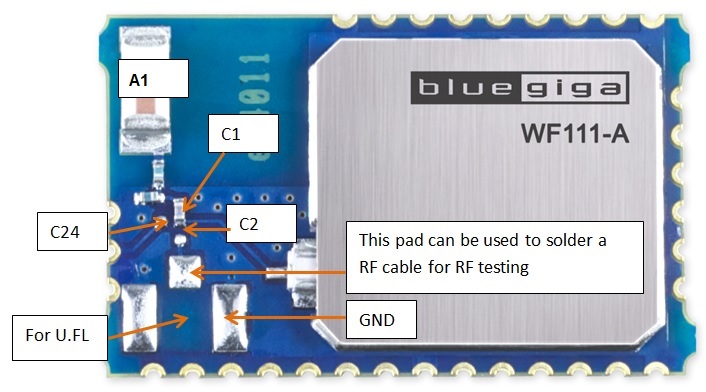WF111: How to modify WF111-A to -E or -N for RF testing