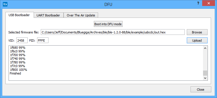 HOW-TO]: Update the firmware on the BLED112 dongle using USB DFU