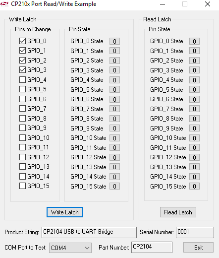 How to control GPIOs of CP210x at runtime