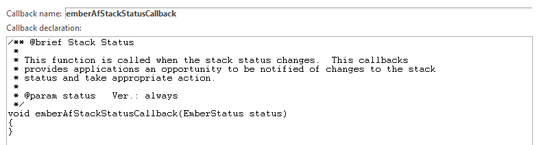 Callback configuration in the Application Builder