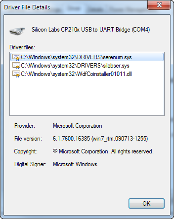 Serial enumeration filter driver enabled or disabled for VCP driver