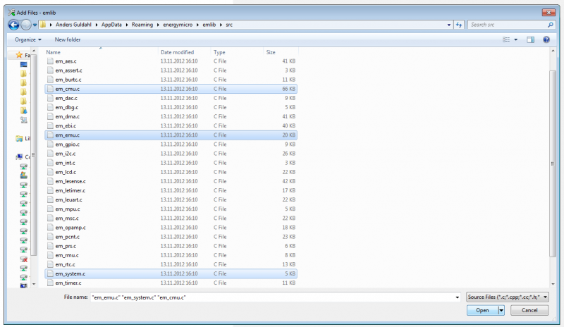Create a new project in IAR