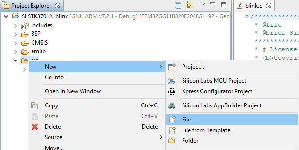 How can you append an assembly file to Simplicity Studio project?