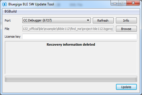 BLE SW Update Tool Error message: 