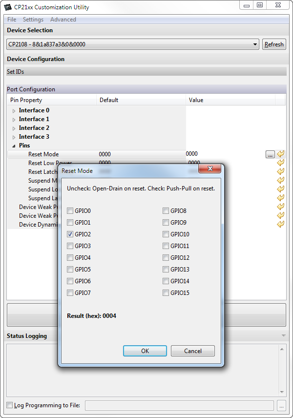 CP2108 RS485 mode