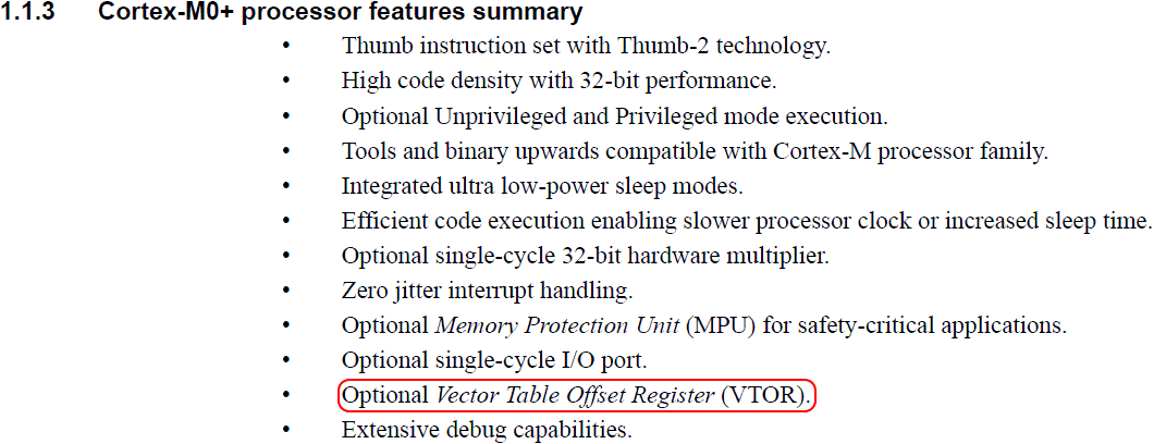 Do Efm32 Devices With The Cortex M0 Core Implement The Vector Table Offset Regi Silicon Labs