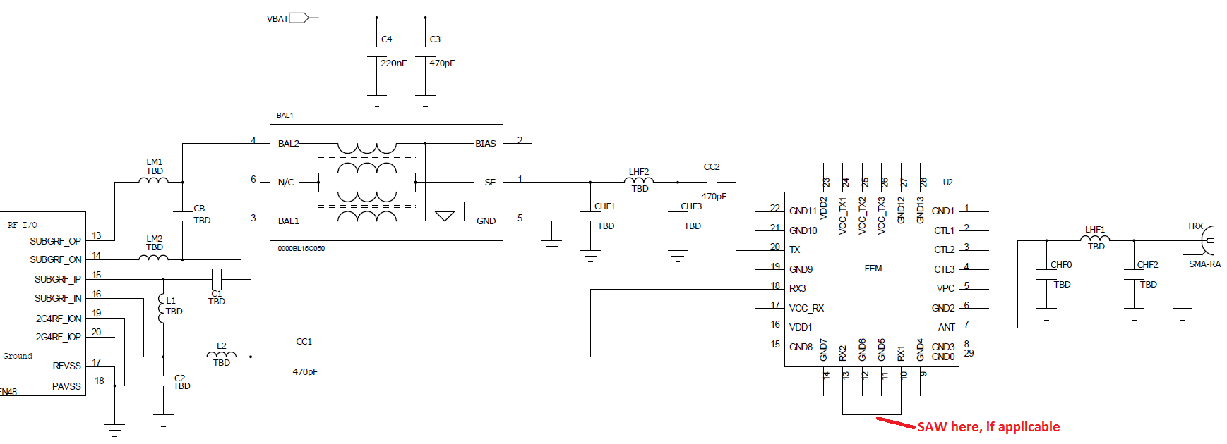 How to insert a SAW filter / RF switch / FEM into the EFR32 Series 1  sub-GHz ref - Silicon Labs