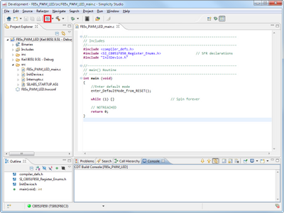 Simplicity IDE: Changing the Toolchain for an Existing Project