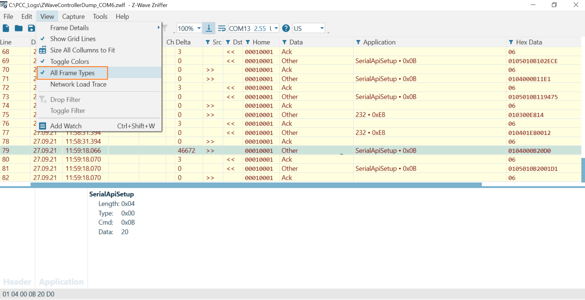 ZWave Tools for Serial API commands