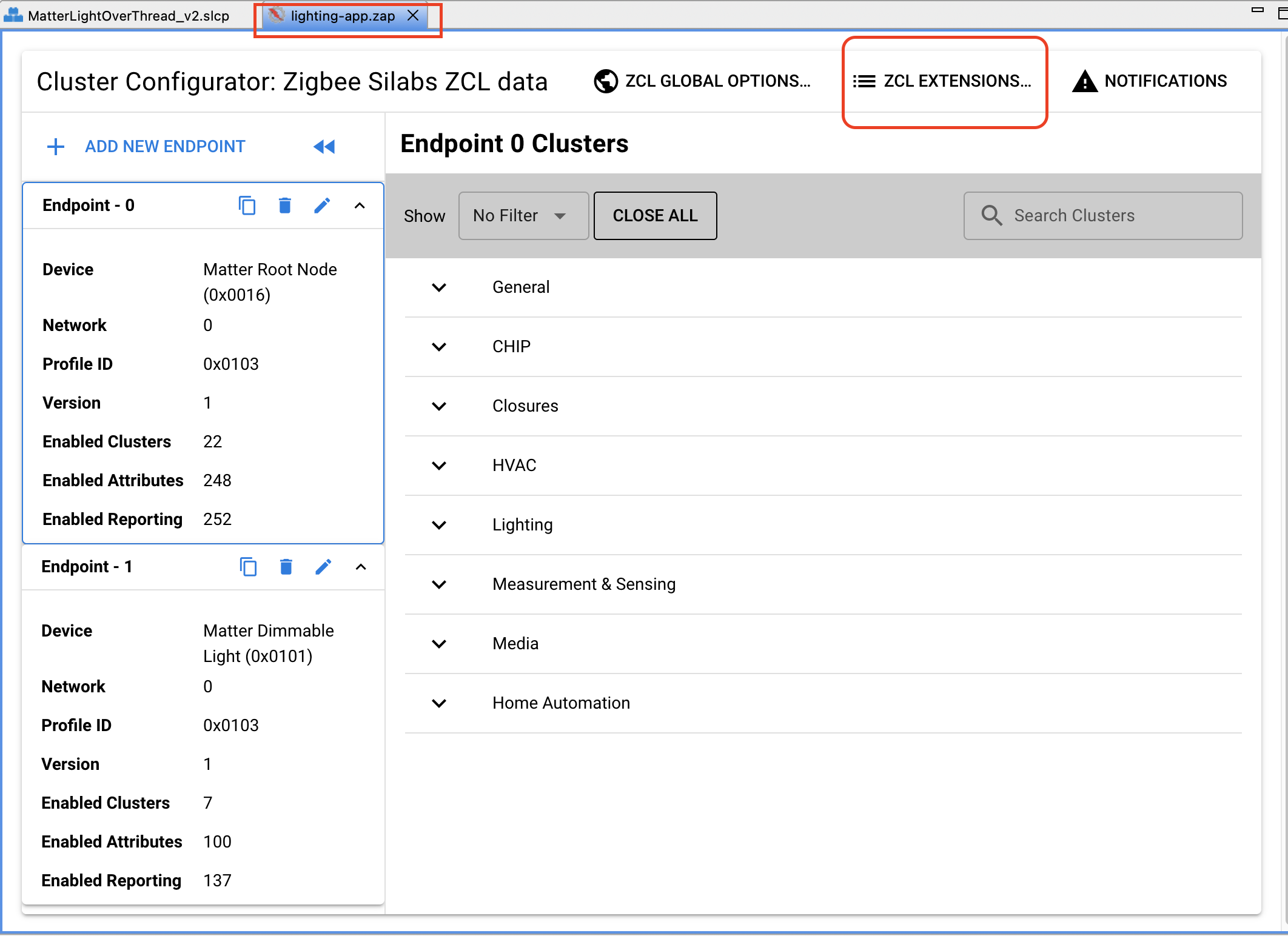 Matter: Custom clusters implementation on End device